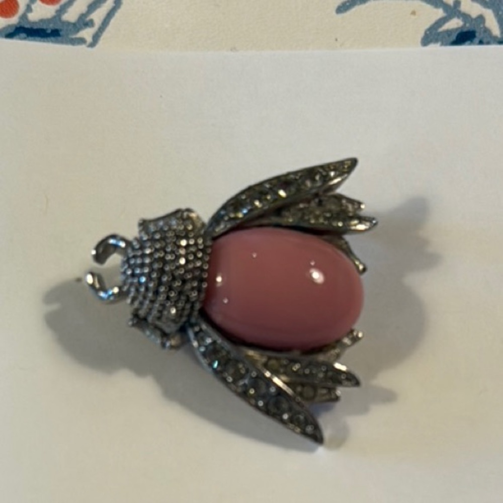Elegant Pink Bee Brooch